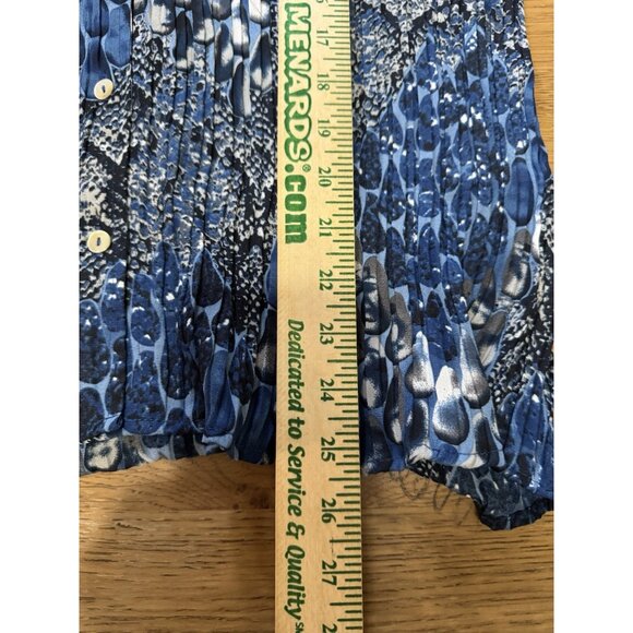 Dressbarn Women Size XL Ruffle Neck Polyester Blouse Button Down Pleated - Picture 4 of 9